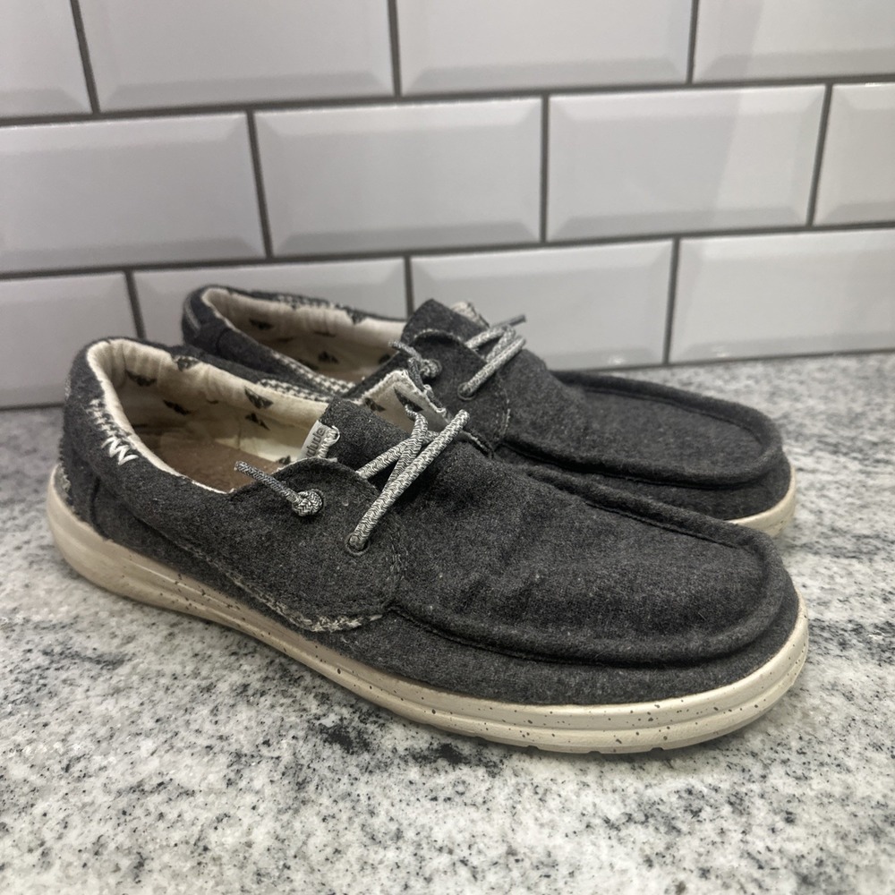 Hey Dude Welsh Grey Houndstooth Loafer Slip On Men's Sz 10 Comfort White